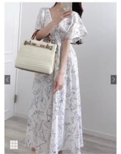 フレアスリーブ花柄カシュクールワンピース　GRLグレイルのサムネイル
