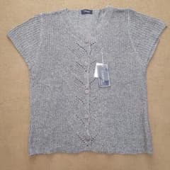 新品 CARINA 半袖カーディガン グレー M-Lのサムネイル