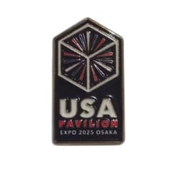 ピンバッジ　アメリカ館　万博　アメリカパビリオン　花火 非売品】大阪関西万博 アメリカ館 記念ピンバッジ - メルカリ