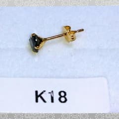 在庫１つ最高級CZブラックダイヤモンド×18金ピアス×18金キャッチ◎男女兼用◎のサムネイル
