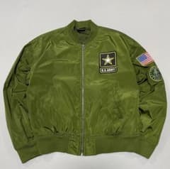 90s US ARMY MA1 フライトジャケット 短丈 刺繍 ワッペン テックのサムネイル