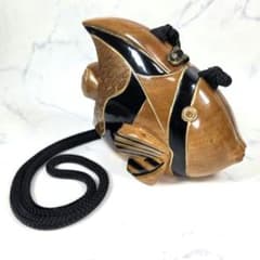 希少 TIMMY WOODS ティミーウッズ 木彫り 魚型 ショルダーバッグ