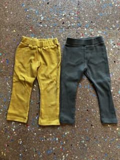 ベビー パンツ 90cm 2枚セット マスタード カーキのサムネイル