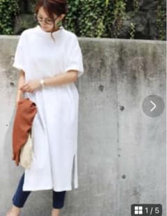 スリットロングワンピースTシャツ　ブラウンのサムネイル