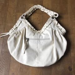 レザーフリルショルダーバッグ ホワイト大きめy2k 00s handbagのサムネイル