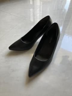 黒 パンプス スムース　7センチヒールのサムネイル