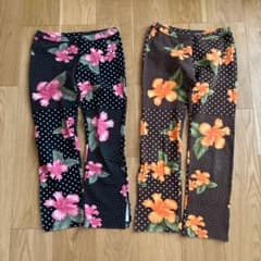 ALBAROSA アルバローザ カジュアルパンツ モノトーン 花柄 ハイビスカス ALBAROSA アルバローザ ハイビスカス ドット柄 水玉 パンツ 2色セット
