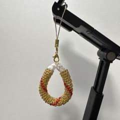 ハンドメイド　ビーズクロッシェ　ストラップのサムネイル