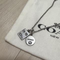 COACH スターリングシルバー 925 ダブルチャーム ネックレス ペンダント COACH スターリングシルバー 925 ダブルチャーム ネックレス