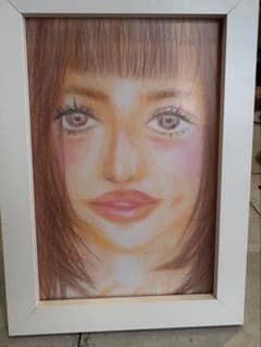 人物画 色鉛筆画 額装済みのサムネイル