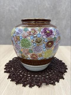 九谷焼 錦栄 花瓶 壺 華道 茶道 - メルカリ