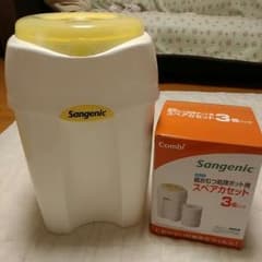 combi／おむつクルルンポイ本体／スペアカセット新品3個／出産準備のサムネイル