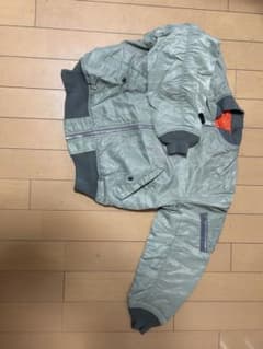 MA-1スタイル ナイロンジャケット グレー/オレンジのサムネイル