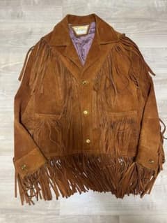 60〜70's VAZQUEZ フリンジレザーベストのサムネイル