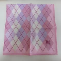 BURBERRY ハンカチ アーガイル柄 ピンクのサムネイル