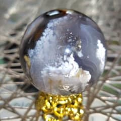 瑪瑙妖精！月⭐️デンドリック共生⭐️ キラキラジオード⭐️R 62 台座付き 天然石✨夜桜瑪瑙✨ジオード キラキラ スフィア - メルカリ