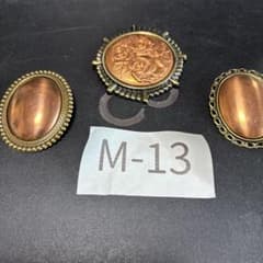 七宝焼 七宝焼材料 銅板ブローチ用3種セットアンティーク調 M13 - メルカリ