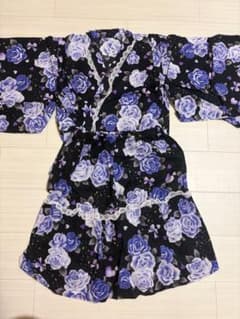 キッズ 浴衣 セパレート 130cm 薔薇柄のサムネイル