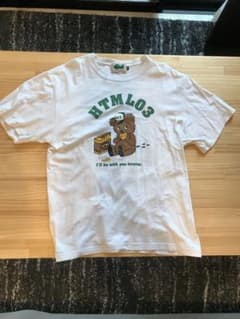 HTML 白Tシャツ(XL)  かわいい熊Teeのサムネイル