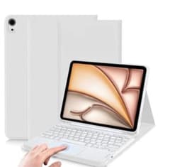 iPad用 タッチパッド付き キーボード一体型ケース ライトグレーのサムネイル
