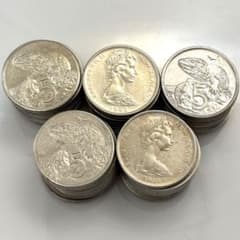 k*様 M0139【外国硬貨】約5kg 古銭　硬貨　　メダル　まとめ売り ニュージーランド 5セント 50枚 トカゲ まとめ 外国コイン 古銭 - メルカリ