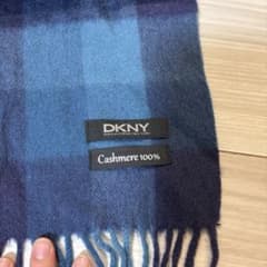DKNY カシミヤ100% チェックマフラー DKNY カシミヤ100% チェック柄マフラー ブルー系 - メルカリ