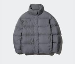 UNIQLO パウダーソフトダウンジャケット グレー Lサイズ - メルカリ