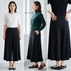 美品】FOXEY NEW YORK クロップドワイドパンツ 38 ガウチョ 黒 - メルカリ