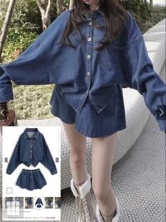 GRL デニムシャツ×ミニスカートセットアップ[tu1808]のサムネイル