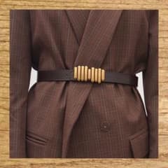 B-129 Thick Belt Gold Buckle Women's Belt 5