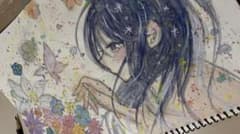 手描きイラスト オリジナル 水彩画 少女のサムネイル