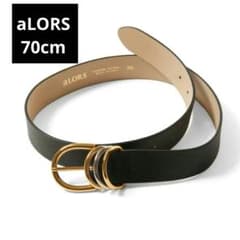 最終お値下げです alorsレザーベルト 70センチ ブラック - メルカリ