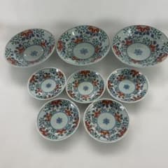 染付 赤絵 花唐草文 皿 8枚セット used 和皿 居酒屋 - メルカリ