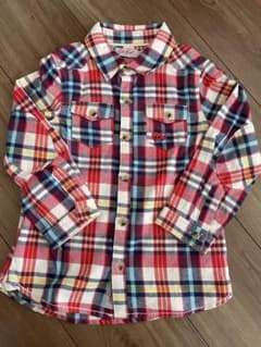 キャスキッドソン　子供用チェック柄 長袖シャツ 肘当て付き　2-3years - 5