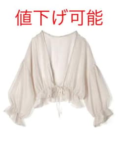 GRL グレイル シフォンシアーカーディガン ベージュのサムネイル