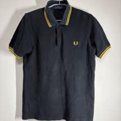 フレッドペリー FRED PERRY ポロシャツ　黒　黄色　イングランド製　38のサムネイル