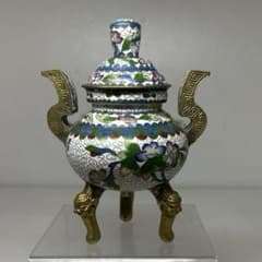 時代　七宝　香炉　タルチ　高さ14㎝　重さ279 g　東上8-0612① 時代 七宝 香炉 タルチ 高さ14㎝ 重さ279 g 東上8-0612① - メルカリ