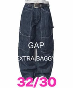 新品☆人気爆発☆GAP スーパーバギーカーペンターデニム 32W30L ギャップのサムネイル