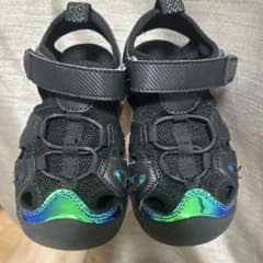ABC 子供用サンダル 17cm ブラック/グリーンのサムネイル