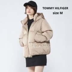 未使用』TOMMY HILFIGER サテン ダウンジャケット Mサイズ 刺繍 - メルカリ