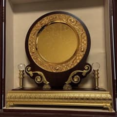 【高級エジプト工芸】飾り盾 アラベスク美彫刻 特製収納ケース付き 大型置物 高級エジプト工芸】飾り盾 アラベスク美彫刻 特製収納ケース付き 大型
