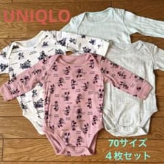 UNIQLO BABY 70サイズロンパース４枚セットのサムネイル