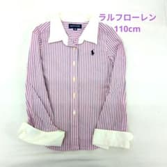 RALPH LAUREN ラルフローレン ストライプシャツ 110 ピンク 長袖