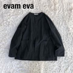 evam evaエヴァムエヴァノーカラーシャツジャケットカバーオール 