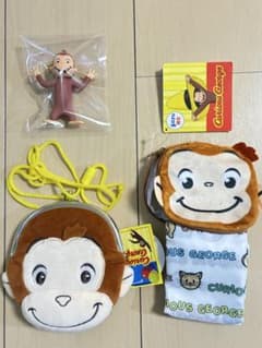 おさるのジョージ ぬいぐるみがまぐちポーチ ポーチ付きエコバッグ