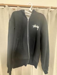 Stussy クラウンロゴ ジップパーカー ブラックのサムネイル