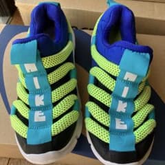 NIKE ネオンイエロー/ブルー スニーカー　18センチのサムネイル