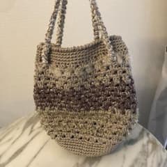 ハンドメイド ニットバッグ トートバッグのサムネイル