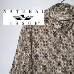 【NATURAL ISSUE】幾何学模様 半袖シャツ　US古着　レーヨン100%のサムネイル