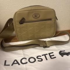 完売品】LACOSTE ラコステ モノグラムショルダーバッグ ベージュ 牛革 